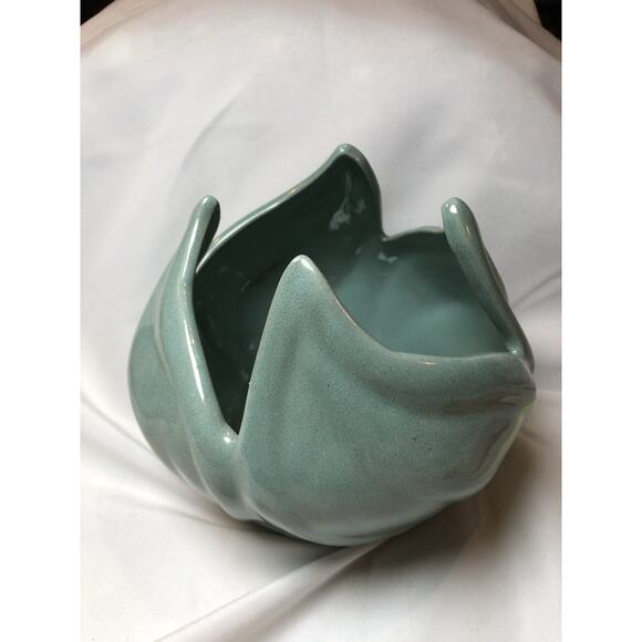 Vintage Van Briggle Pottery Lotus Swirl 6" Bowl Ming Blue - Picture 4 of 9